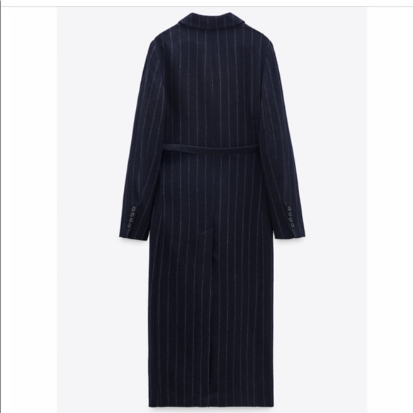 Limited edition navy wool pinstripe coat - Picture 4 of 9